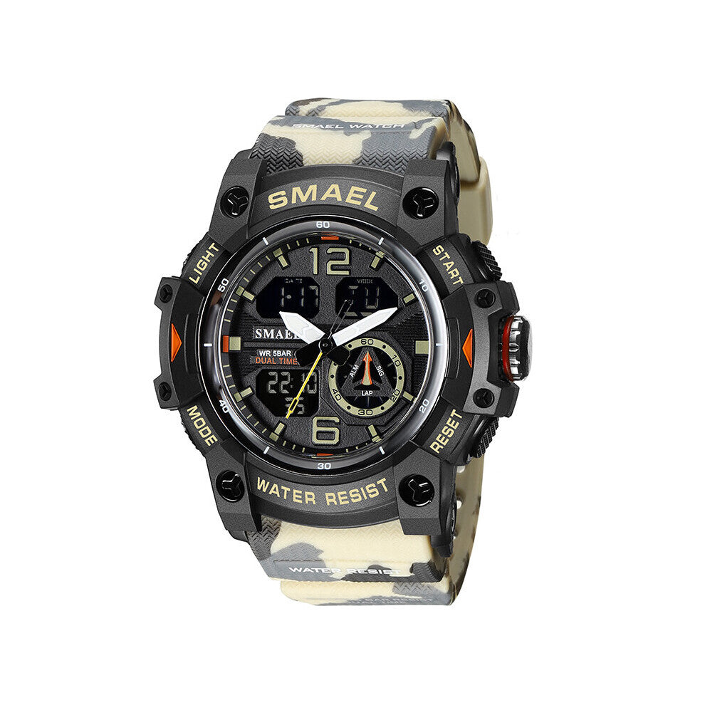 Dual Time Men Watches 50m Waterproof Military Watches for Male 8007 Shock Resisitant Sport Watches Wtach