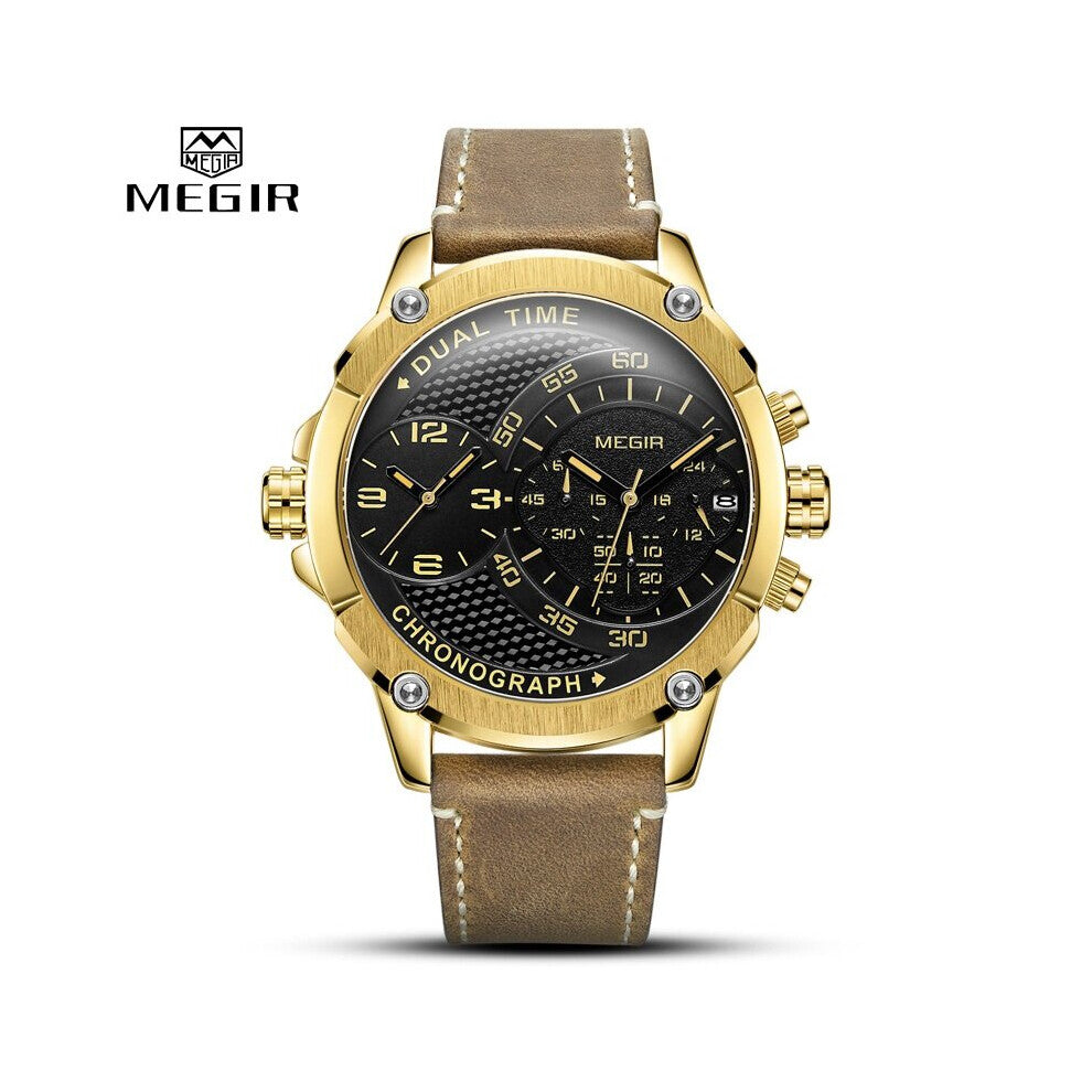 Mens Watches Big Dial Military Sport Quartz Wrist Watch Men Leather Casual Waterproof Clock Male Relogio Masculino