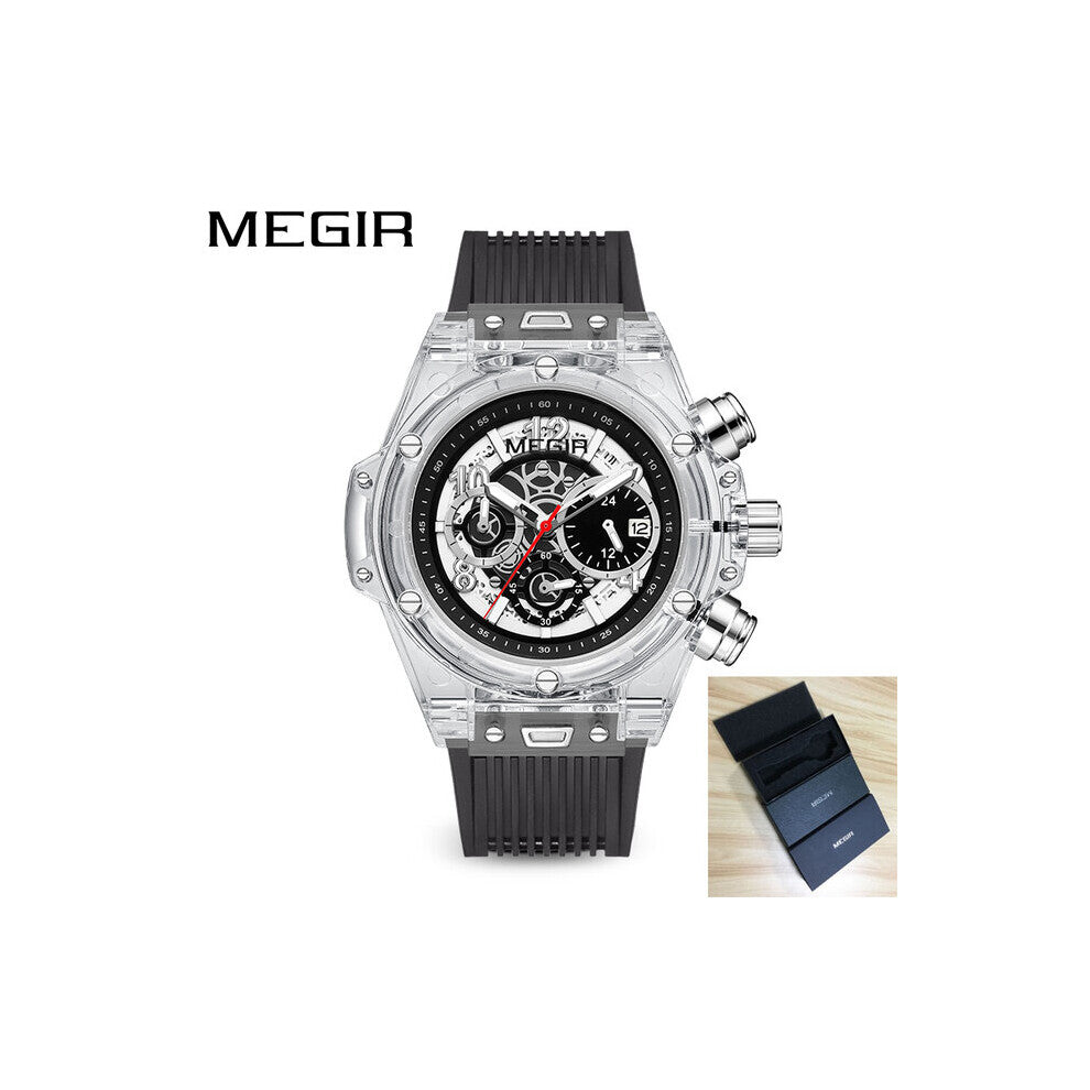 Watches Men Sport Quartz Chronograph Wristwatches Silicone Clock Luminous Date Watch Relogio Masculino 8108