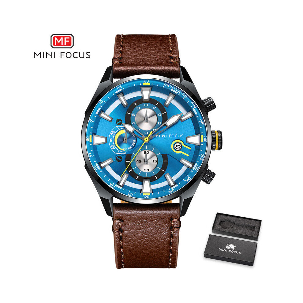 MINI FOCUS Watch Top Men Analog Quartz Watches Chronograph Sport Waterproof Clock Man Wrist Watches Military Men's Clock