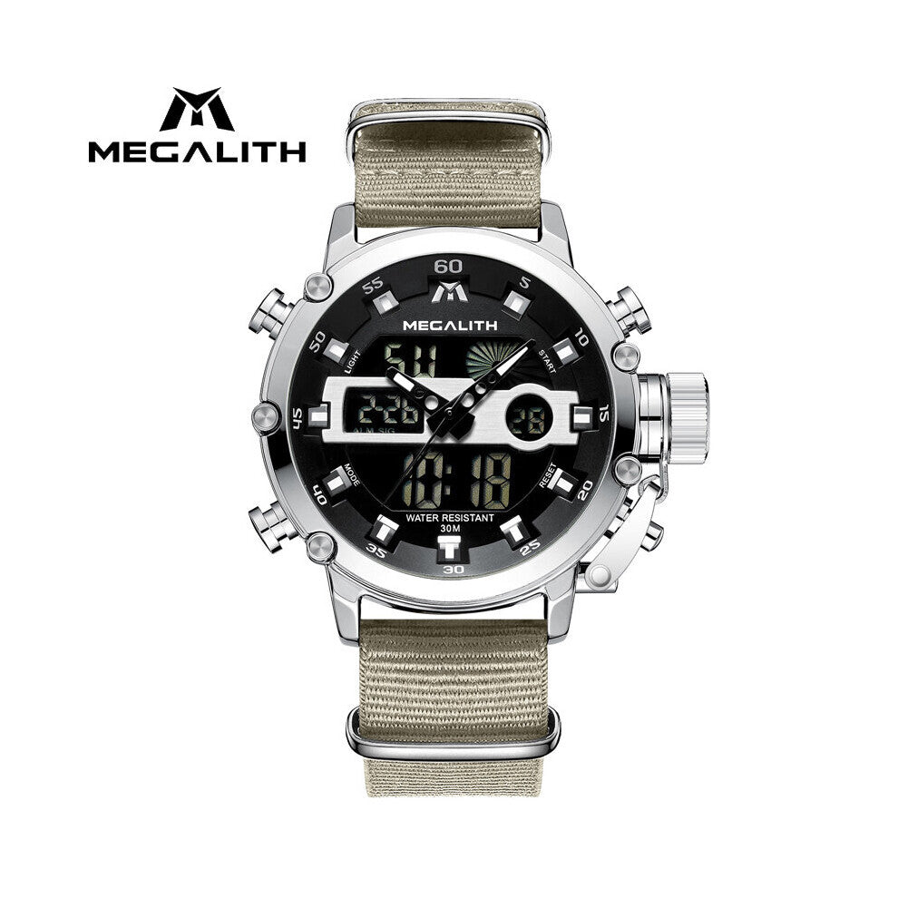 Men Sports Quartz Watches Dual Display Analog Digital LED Electronic Wristwatches Waterproof Military Watch Men