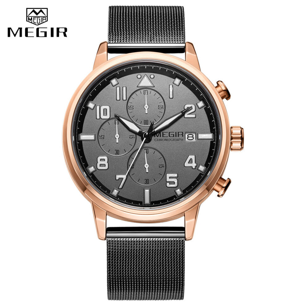 Watch Men Waterproof Business Full Steel Quartz Chronograph Top Mens Watches Relogio Masculino