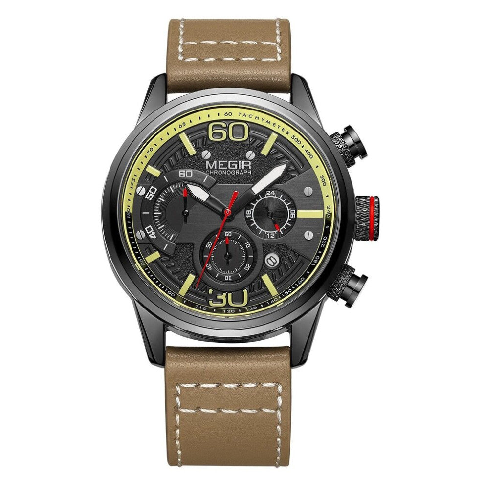 Men Analog Leather Sports Watches chronography Army Military Watch Male Date Quartz Clock Relogio Masculino