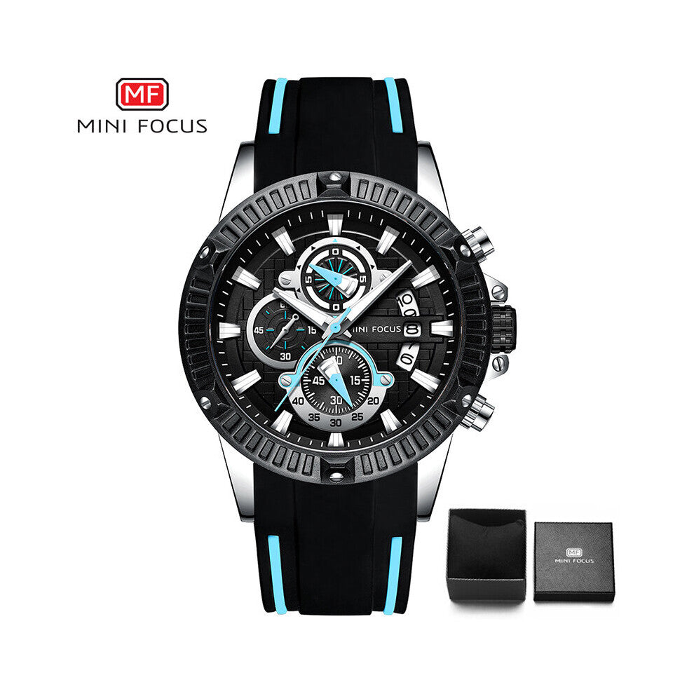 MINI FOCUS Mens Watches Top Sport Watch Men Waterproof Quartz Relogio Masculino Silicone Strap Reloj Hombre