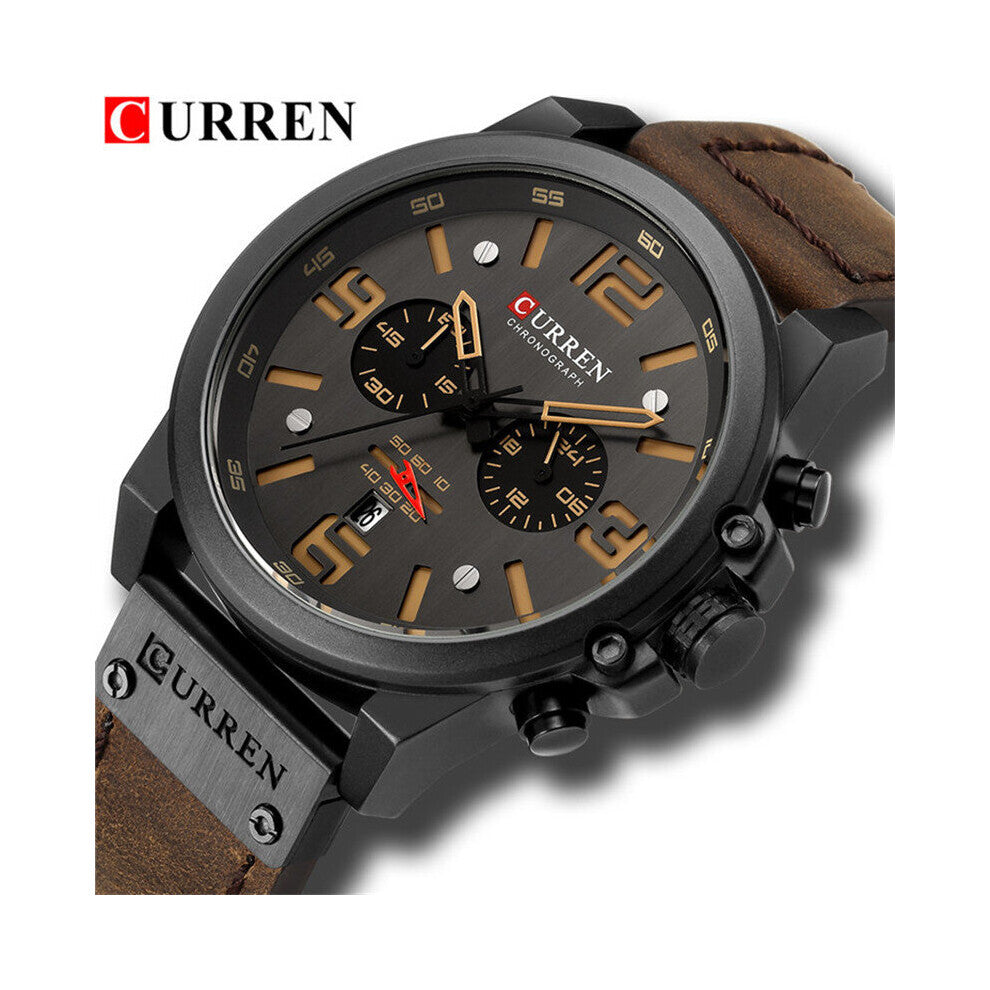 8314 Leather Strap Quartz Men Watches Top Casual Date Business Male Wristwatches Clock Montre Homme