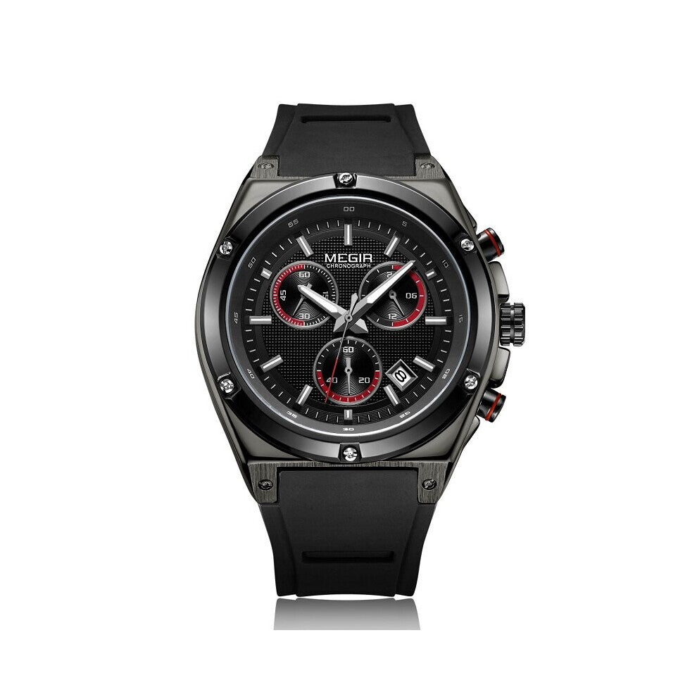 Sport Men Watches Quartz Chronograph Leather Male Clock Multifunction Waterproof Army WristWatch Date Relogios Masculino