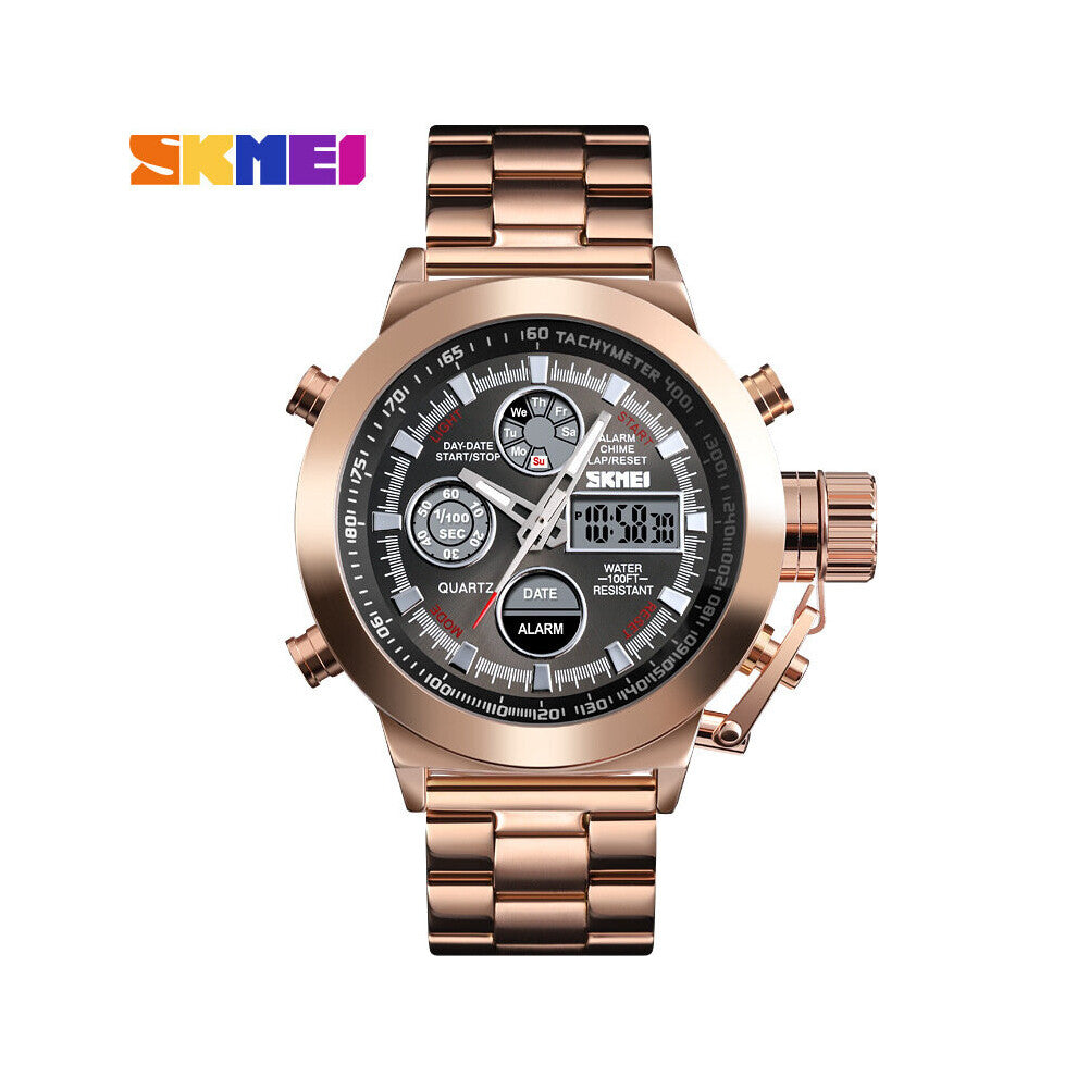 Mens Sport Watches Luminous Waterproof Digital Quartz Watch Men Stainless Steel Military LED Wristwatch Male Clock