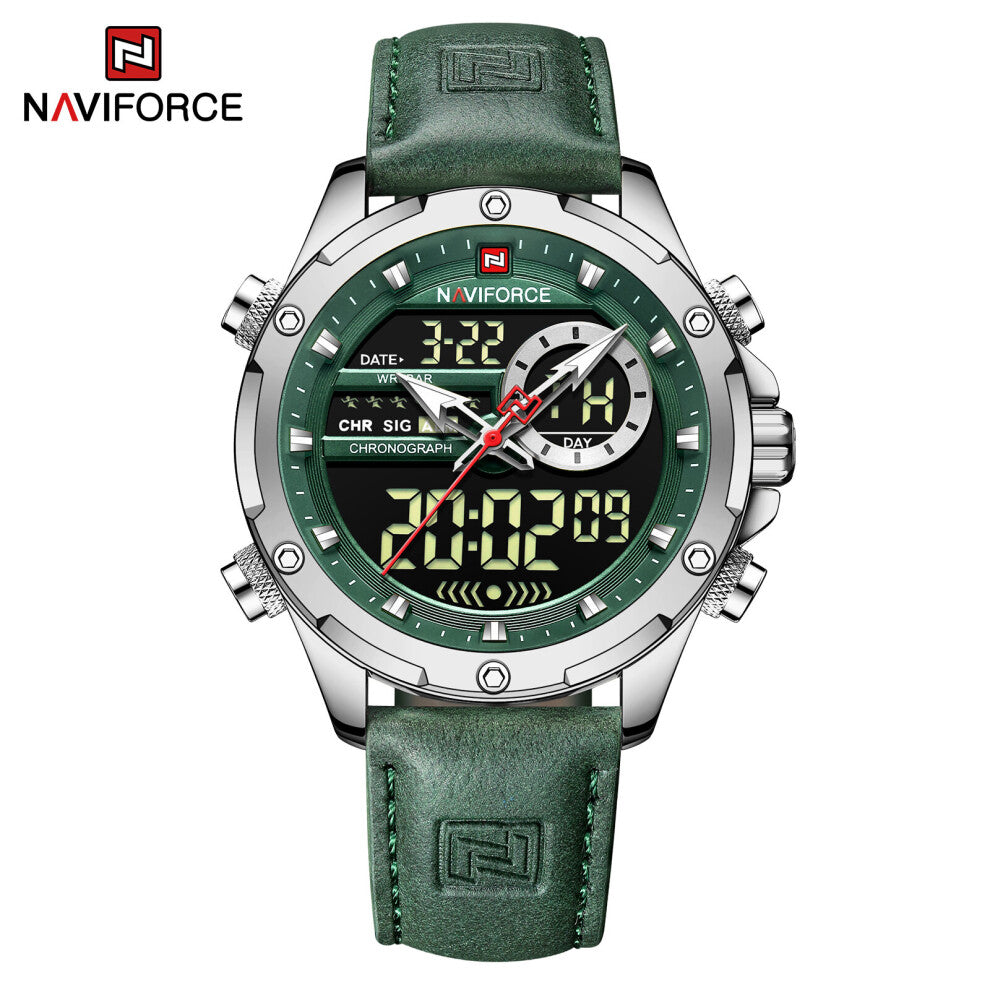 Men's Movement Quartz against Water Watches Chronograph Casual Luminous Wrist Watch Man Leather Strap