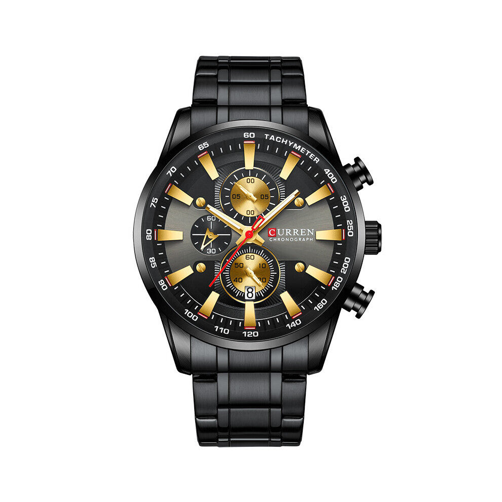 Watch for Men Top Quartz Sports Wristwatch Mens Chronograph Clock Date Stainless Steel Male Watches