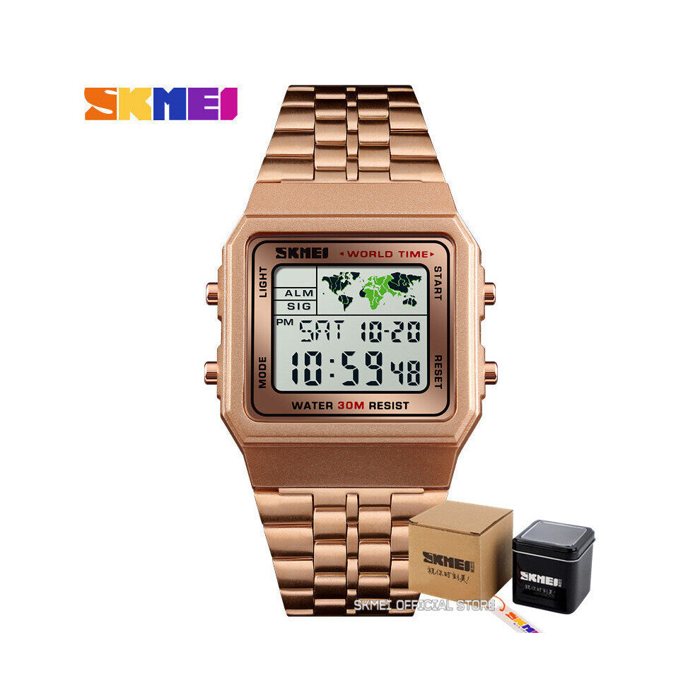 Top Sport Watch Men Alarm Clock 3Bar Waterproof Stainless Steel Strap Digital Watches reloj hombre 1338