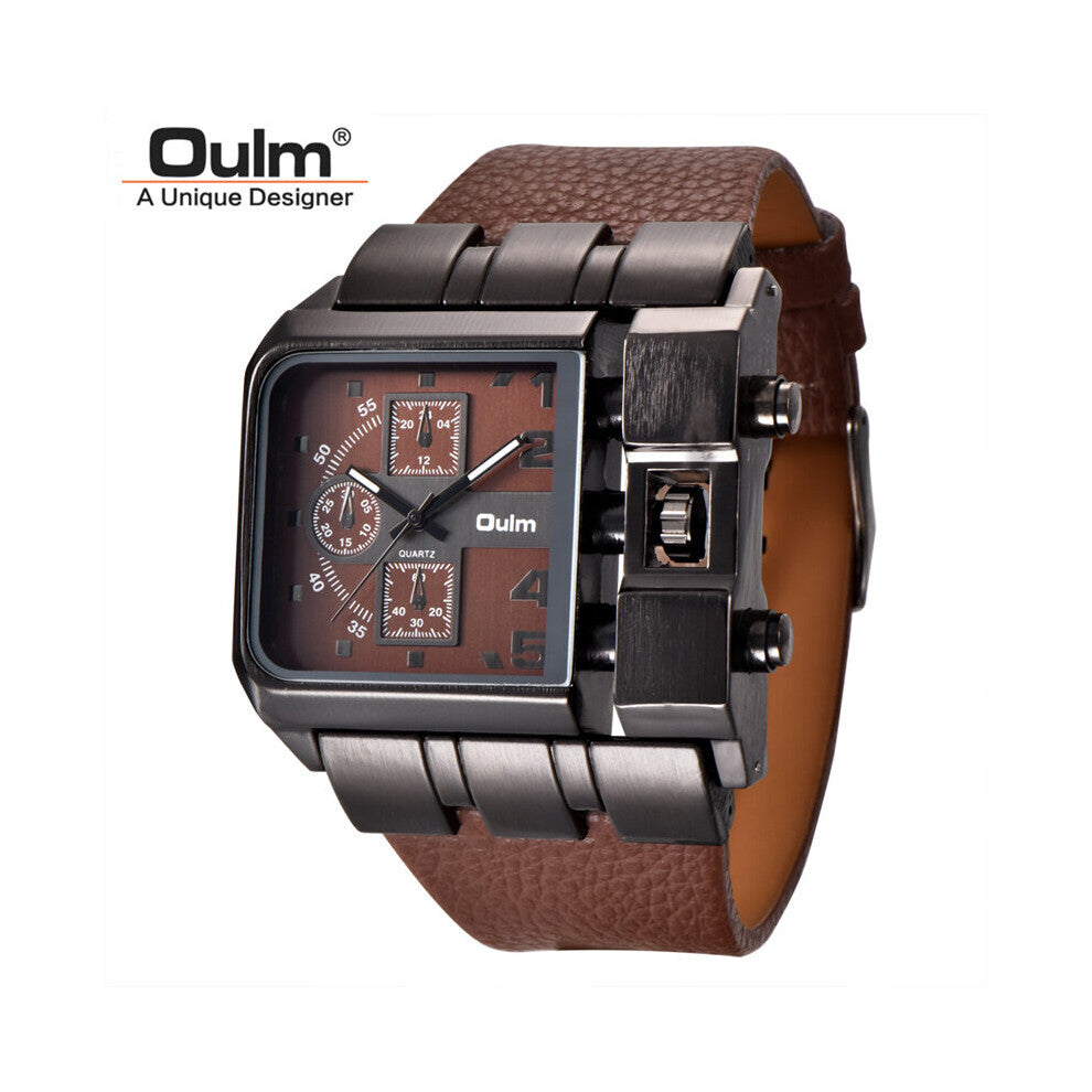 3364 Big Size Watches Men Sport Male Quartz Watch PU Leather Unique Men's Wristwatch relogio masculino