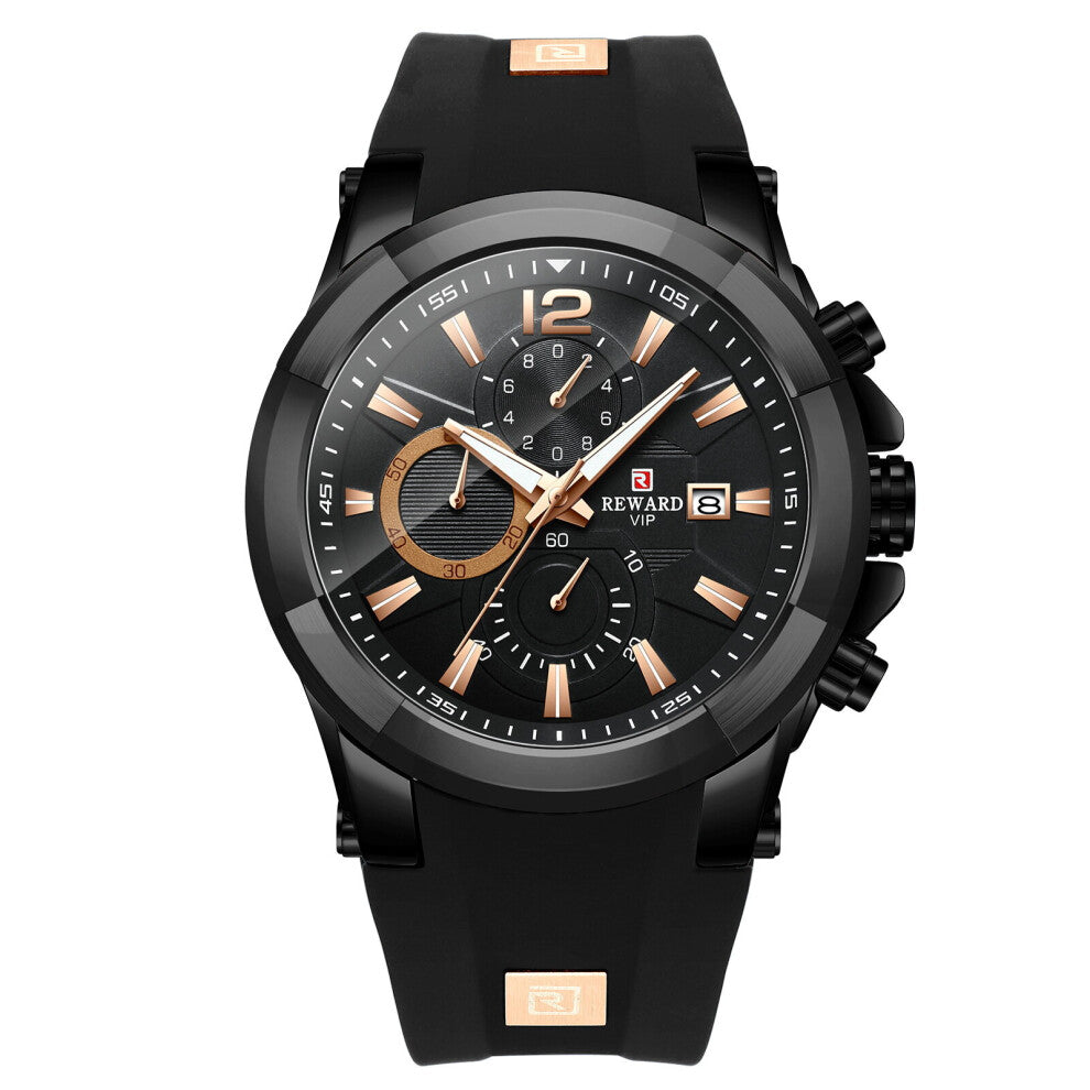Mens Watches Silicone Top Sports Chronograph Date Quartz Watch Men Luminous Relogio Masculino