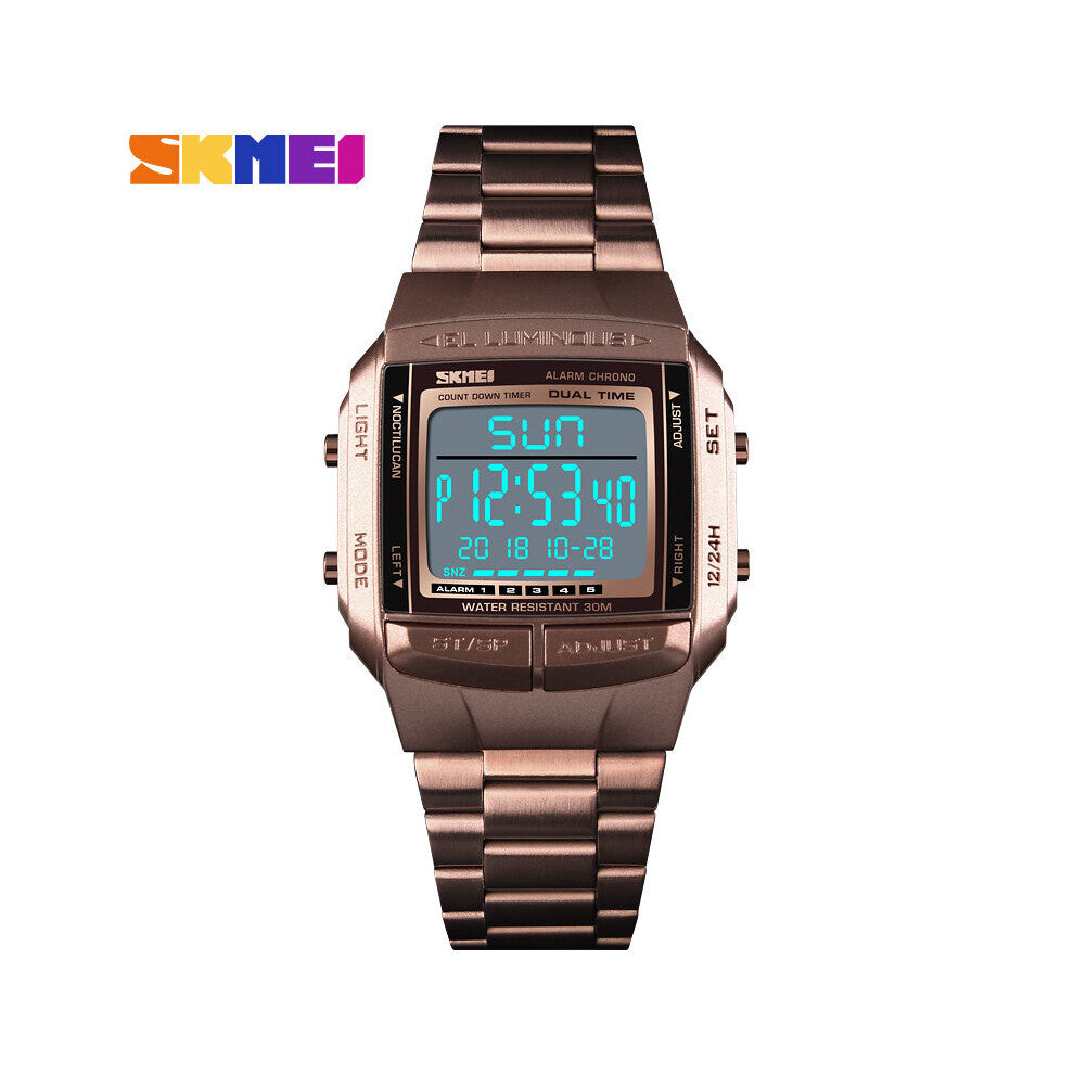 1381 Luxuly Mens Wristwatch Golden Digital Watches Stainless Steel Top Relogio Masculino Saatler Male Clock