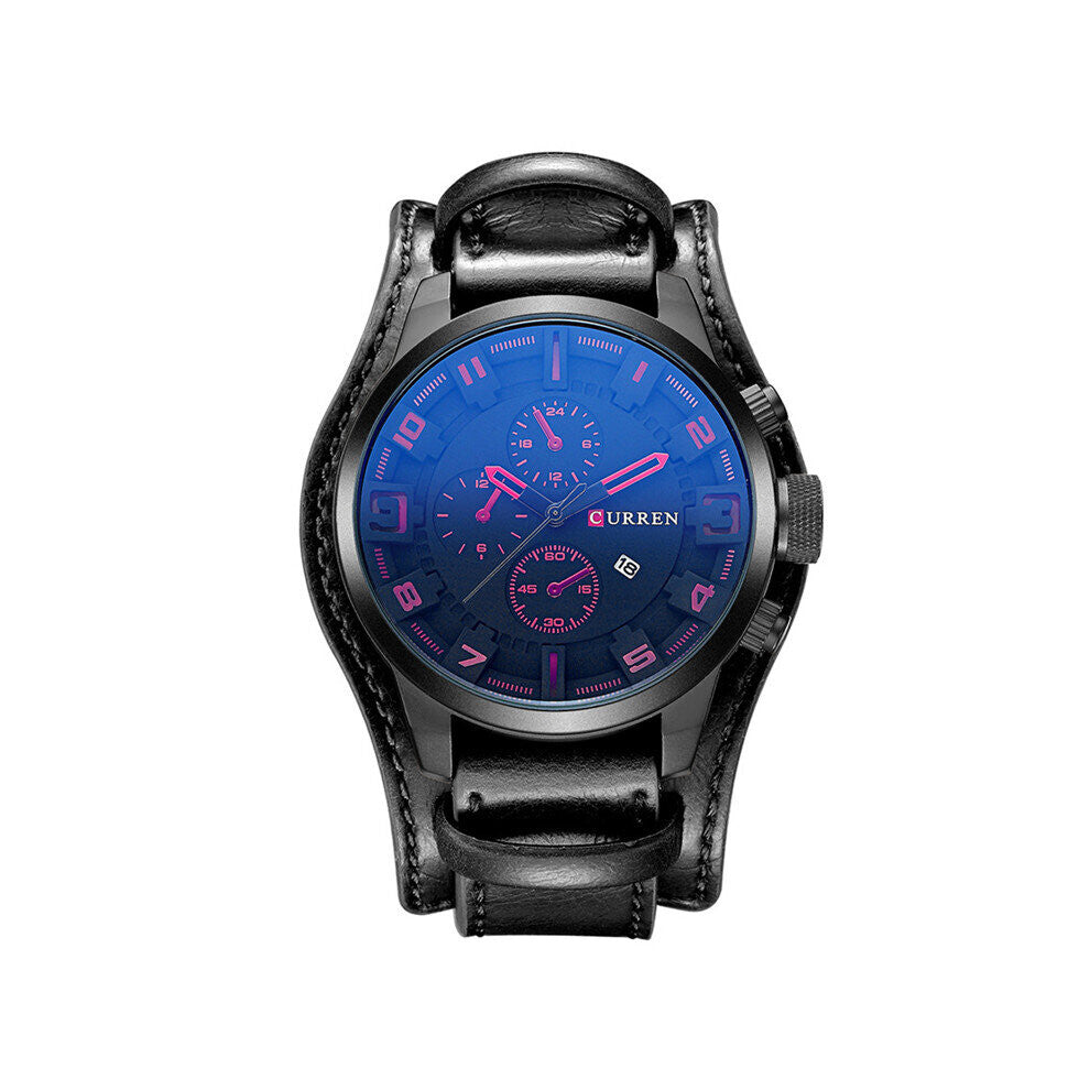 Top Men Quartz Watches Men's Army Leather Sports Wrist Watch Male Military Date Clock Relogio Masculino