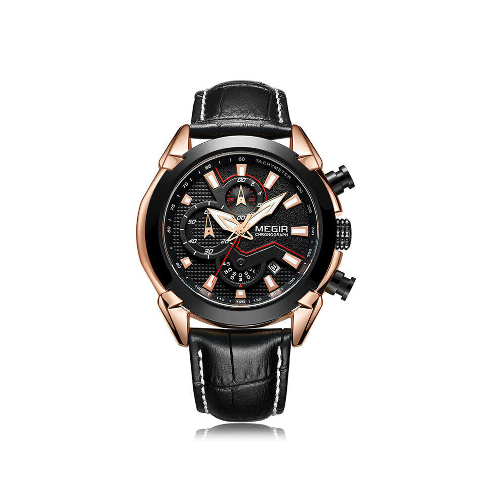 Men's Top Quartz Watches Leather Chronograph Quartz Wristwatch Military Sports Relogios Masculino relojes 2065