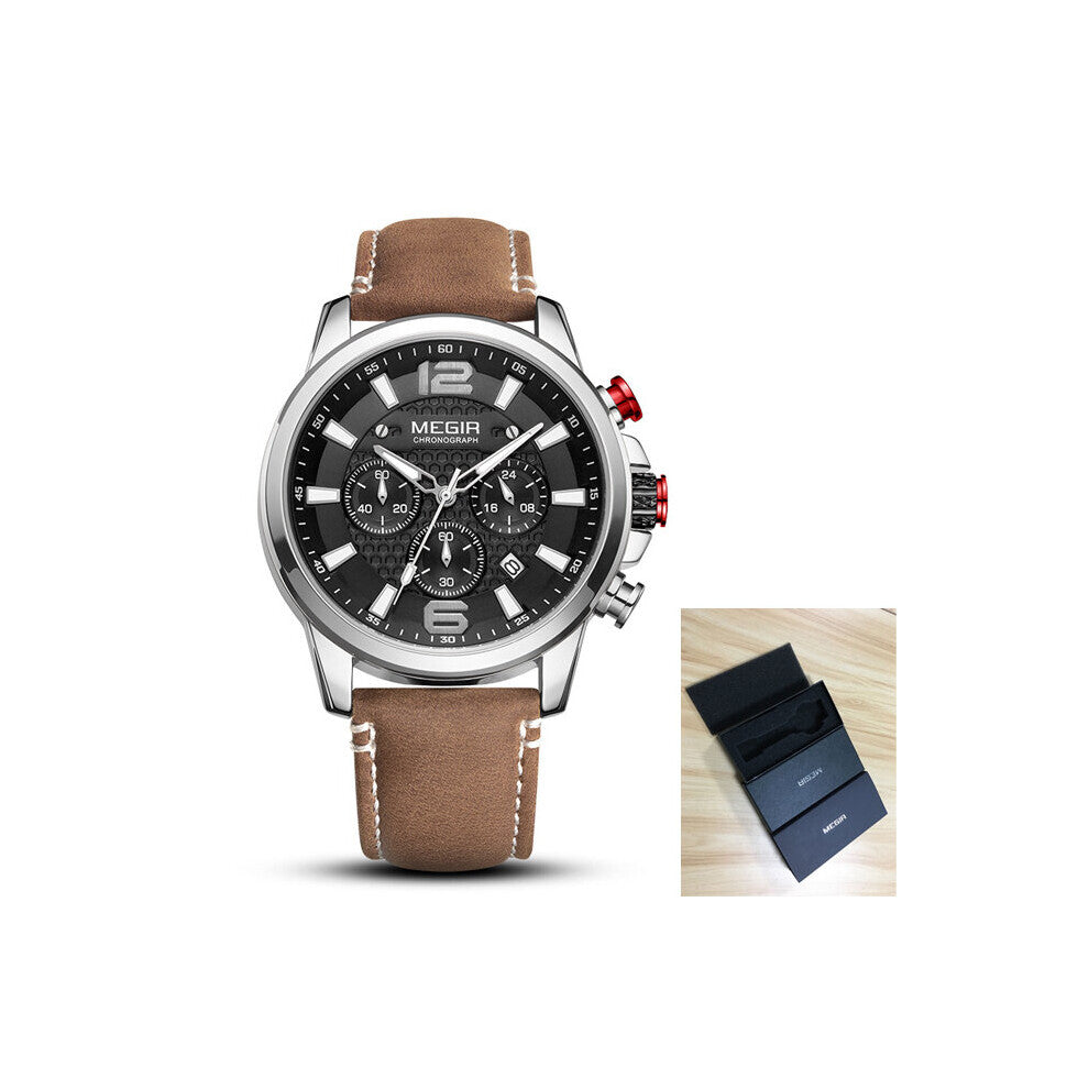 Watches Men Top Stainless Steel Waterproof Luminous Wristwatch Sports Chronograph Quartz Watch Man 2156