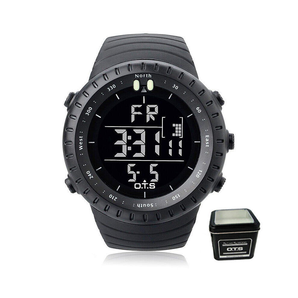 OTS Digital Watch Men Sports Watches 50M Waterproof Large Dial Clock LED Outdoor Military Luminous Wristwatches