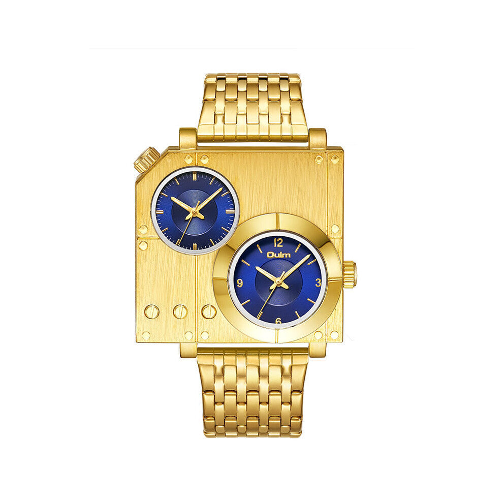 Square Men Watches for Sport Casual Stainless Steel Luminous Wristwatches for Male Creative Quartz Clock