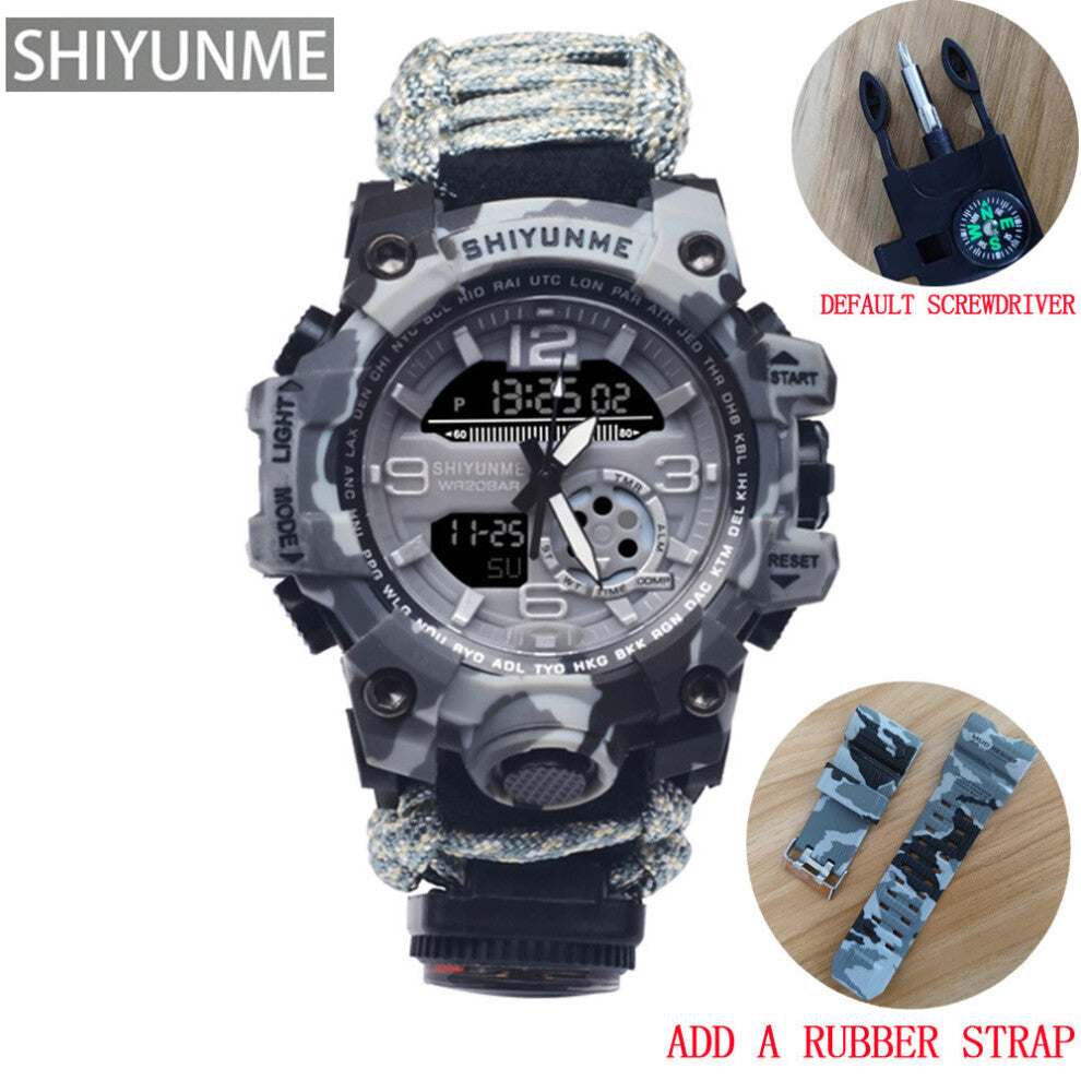 Military Watch Men With Compass 50M Waterproof Male Electronic Clock Chronograph Sport Watches Digital Wristwatches