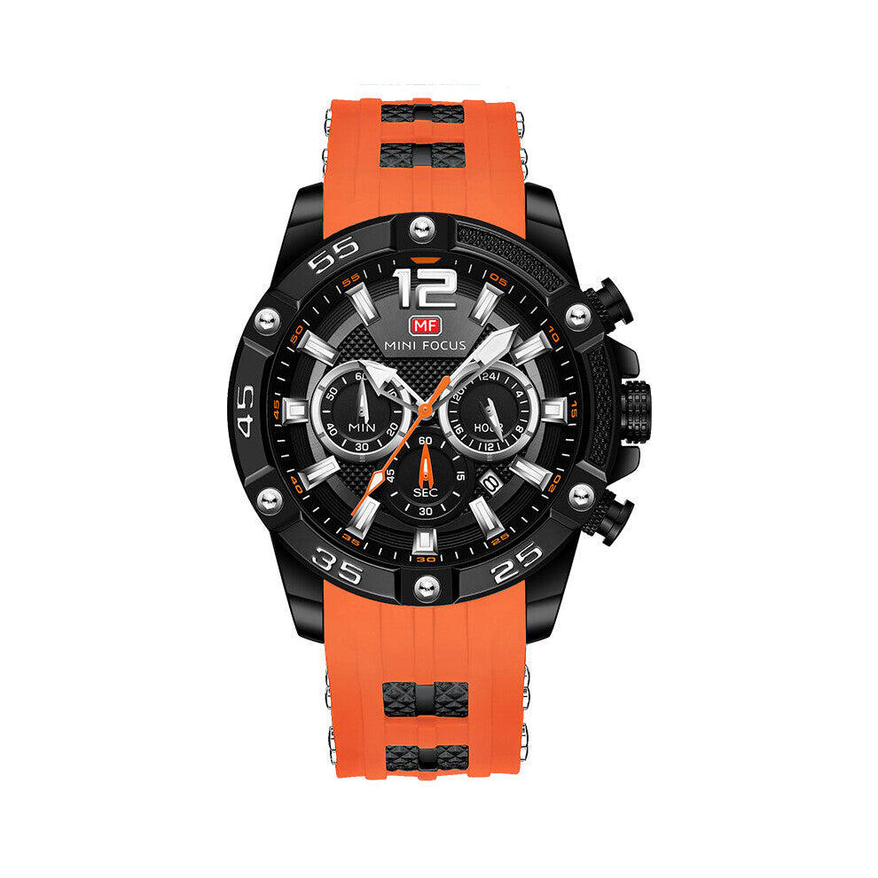 MINI FOCUS Chronograph Men's Watches Top Quartz Watch Silicone Military Sports Wristwatch Relogios Clock 0349