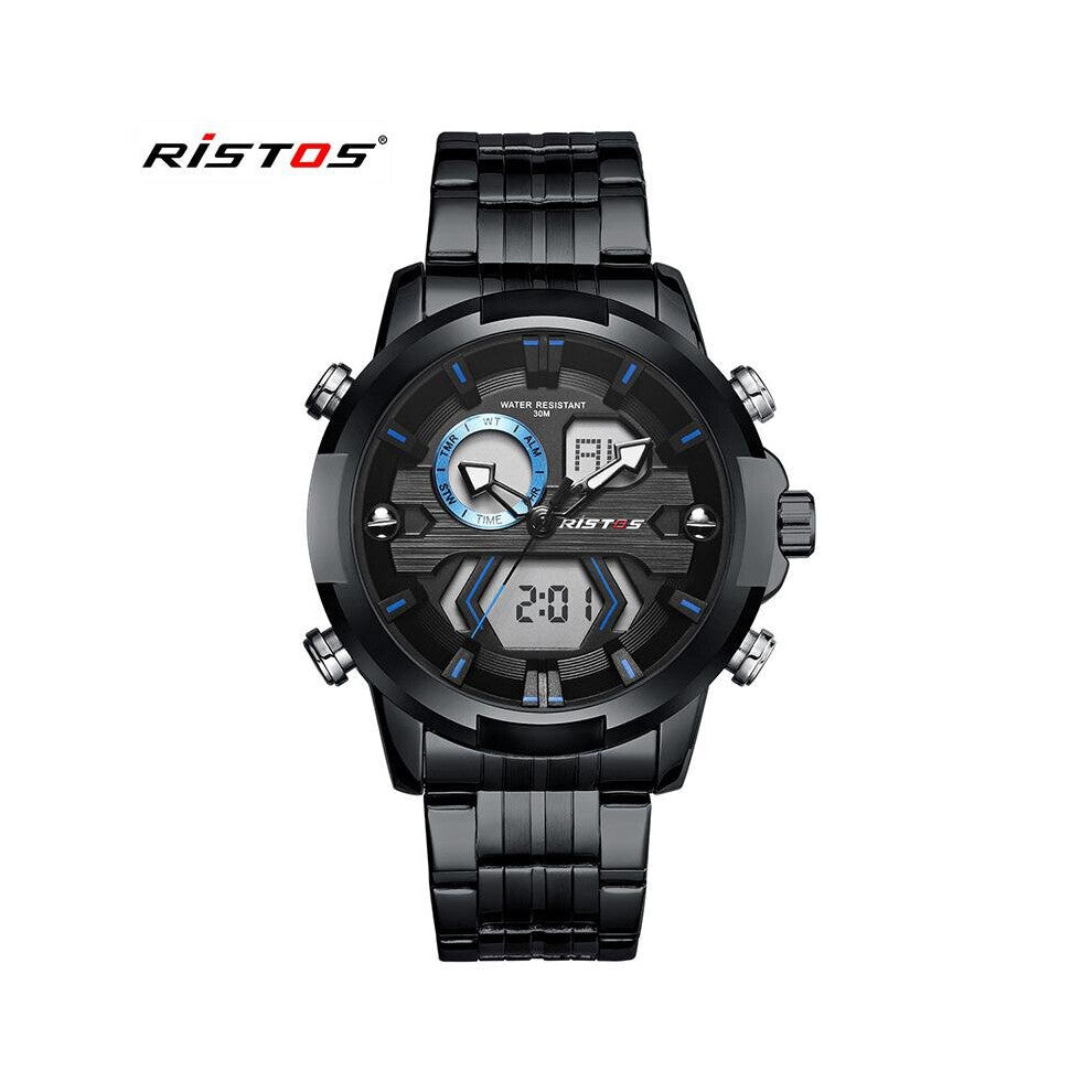 Ristos Digital Analog Wristwatch Watch Relojes Masculino Hombre Multifunction Man Sport Chronograph Casual Watches