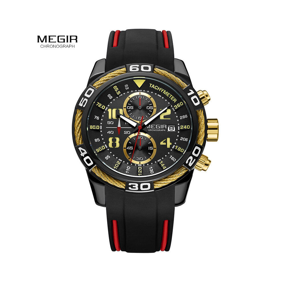 Silicone Sport Watches Men Relogios Masculino Chronograph Army Military Watches Stopwatch Clock Men Quartz Wristwatch 2045GDBK