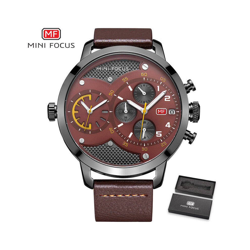 MINI FOCUS Top Sport Watches Men's Quartz Chronograph Military Big Dial Wrist Watch Men Watch Male WristWatches