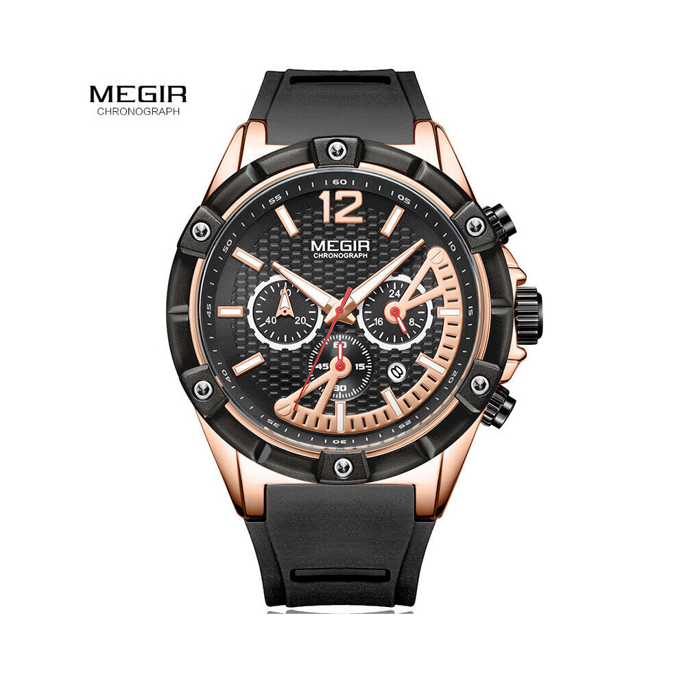 Men's Army Sports Silicone Strap Chronograph Wrist Watches Marine Military Stopwatch Luminous Relogios Masculino Clock 2083GBE-2
