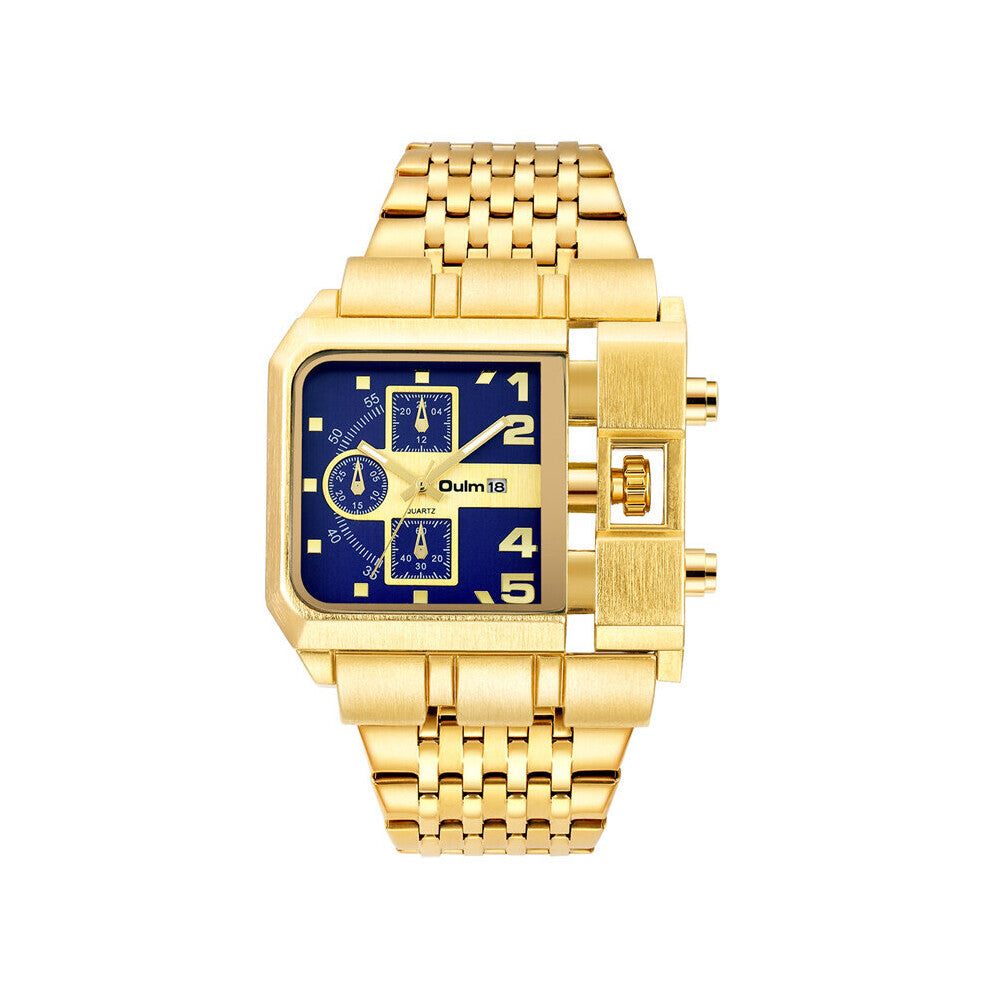 Full Steel Man Wristwatch Auto Date Male Quartz Watch Unique Sport Men's Watches