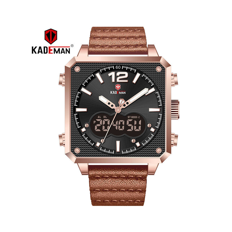 Square Mens Sport Watches Quartz Steel Strap Waterproof Military Digital Wrist Watch Clock Relogio Masculino