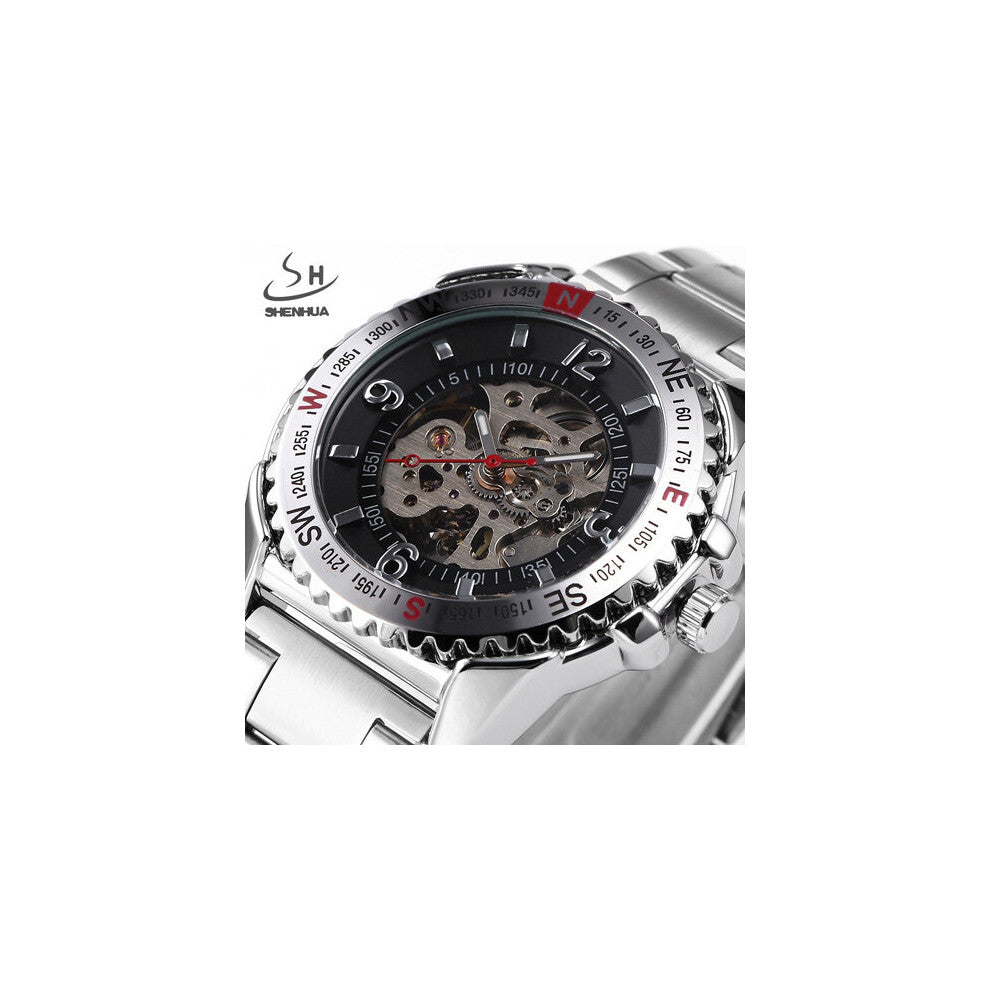 Men Skeleton Mechanical Watch Sport Watches Business Military Automatic Watch Full Steel Relogio Masculino