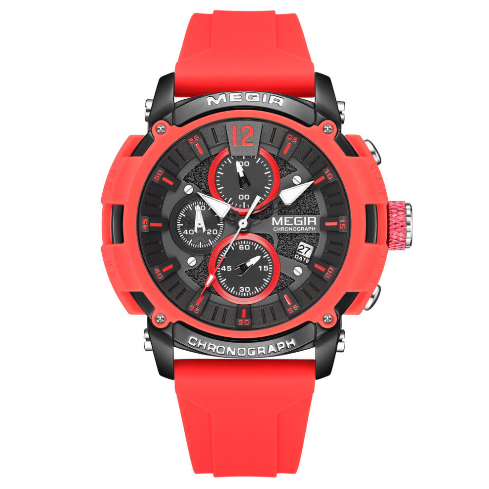 Student Chronograph Sport Watches Men Waterproof Silicone Stra Multifunctional Wristwatch Male Military Clock Date