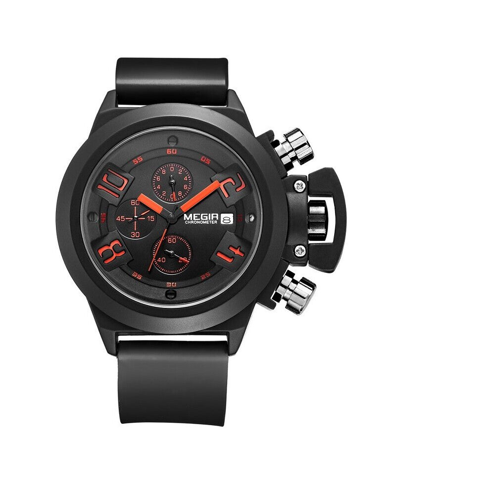 Men's Big Dial Military Sports Watches Waterproof Silicone Strap Casual Quartz Wrist Watch Male Relogio Masculino