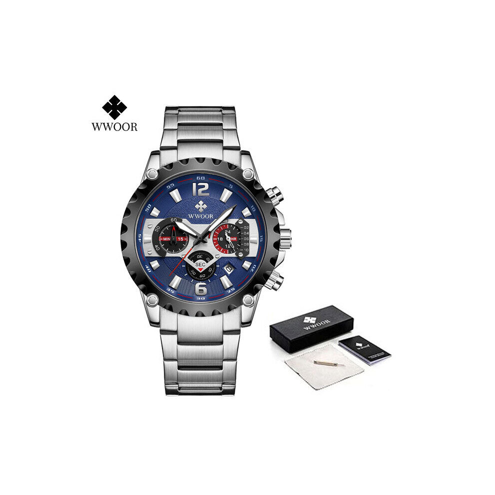 Watches Men Chronograph Sports Watches Waterproof Military Full Steel Quartz Mens Watch Reloj Hombre