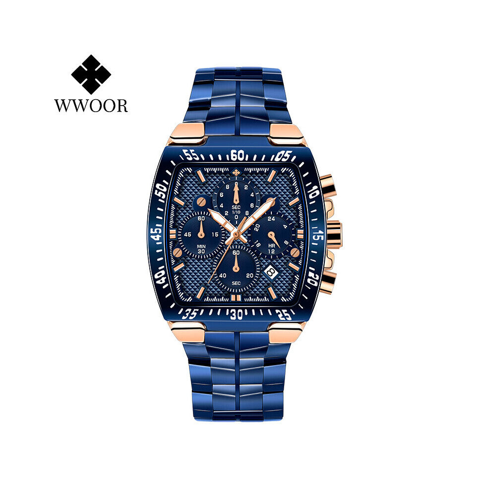 Mens Quartz Wristwatches Sports Chronograph Big Square Watches For Men Water Resistant Relogio Masculino