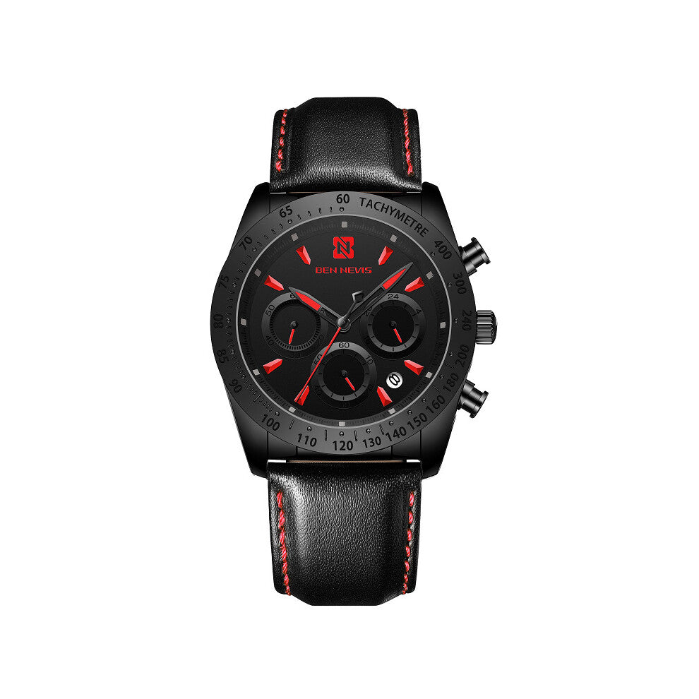 Leather Wrist Watch Man, Chronograph Creative Watch, Waterproof Date Men's Sports Watches Box BN6011G