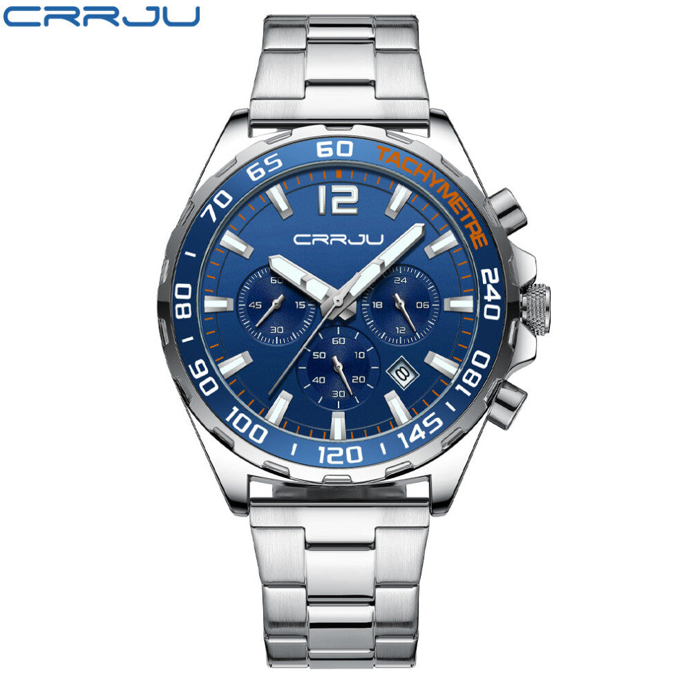 Watches for Men Top Waterproof Chronograph Quartz Mens Watch Stainless Steel Sport Wristwatch Male Clock