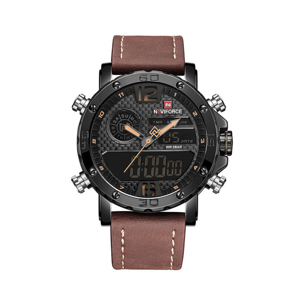 Mens Watches To Men Leather Sport Watch Men Men's Quartz LED Digital Clock Casual Military Wrist Watch