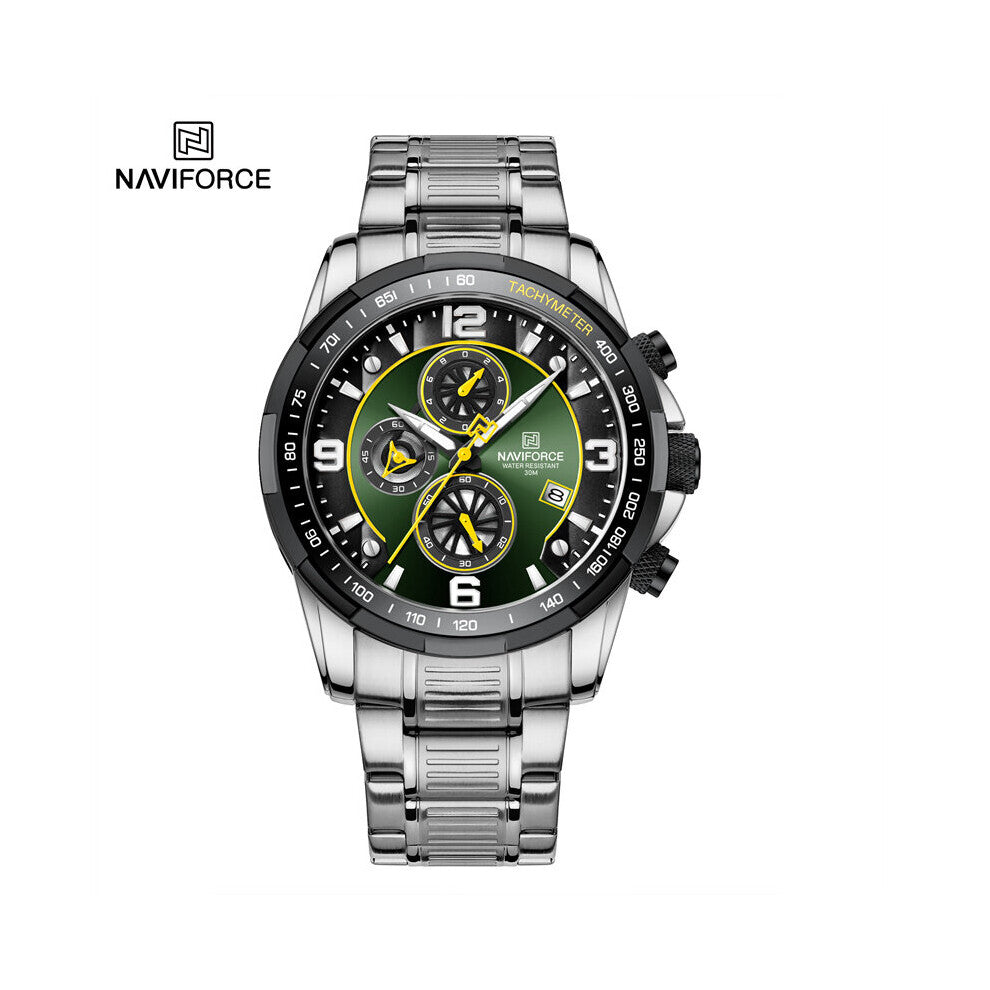 Business Chronograph Stainless Steel Men's Quartz Wrist Watch Waterproof Sport Luminous Male Watches