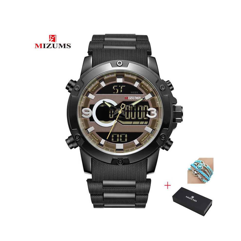 Double Movement Men Watch Mens Quartz Silicone Waterproof Military Sports Watches Male Clock