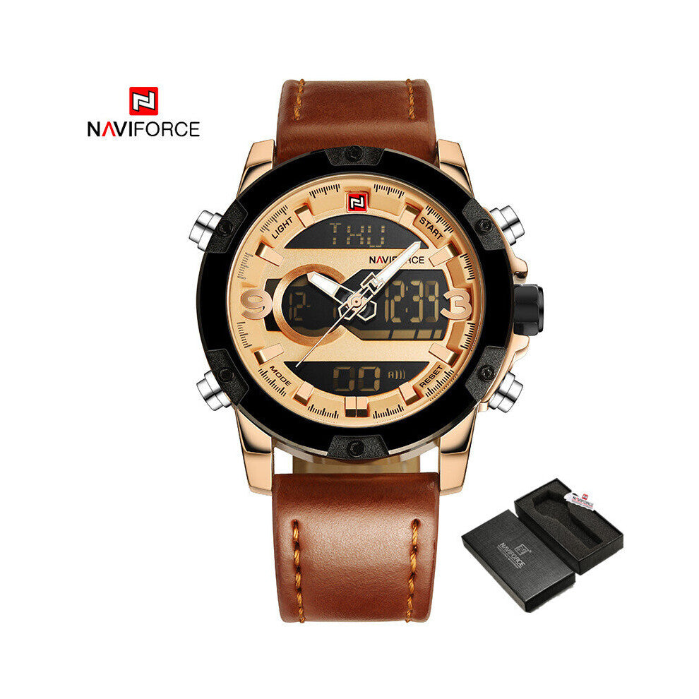 Mens Watches Dual Time Digital Chronograph Sport Wristwatch Waterproof Military Quartz Watch Reloj Hombre