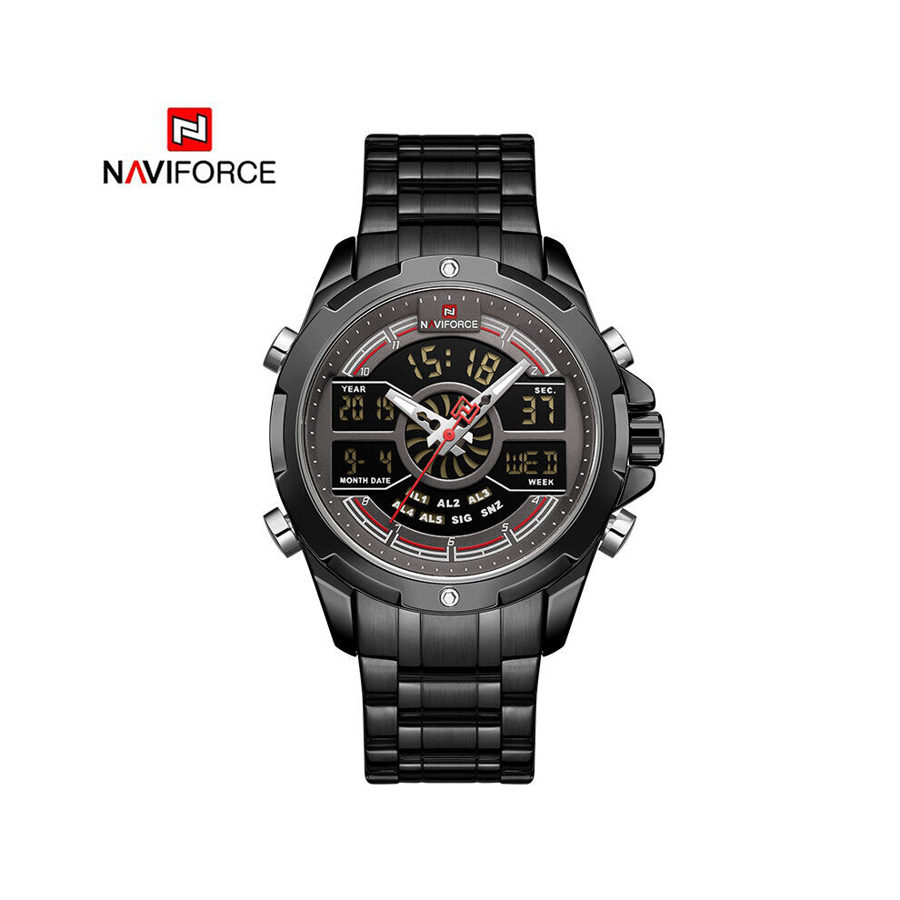 Top Business Mens Watches Dual Display Waterproof Stainless Steel LED Digital Male Wrist Watch Relogio Masculino