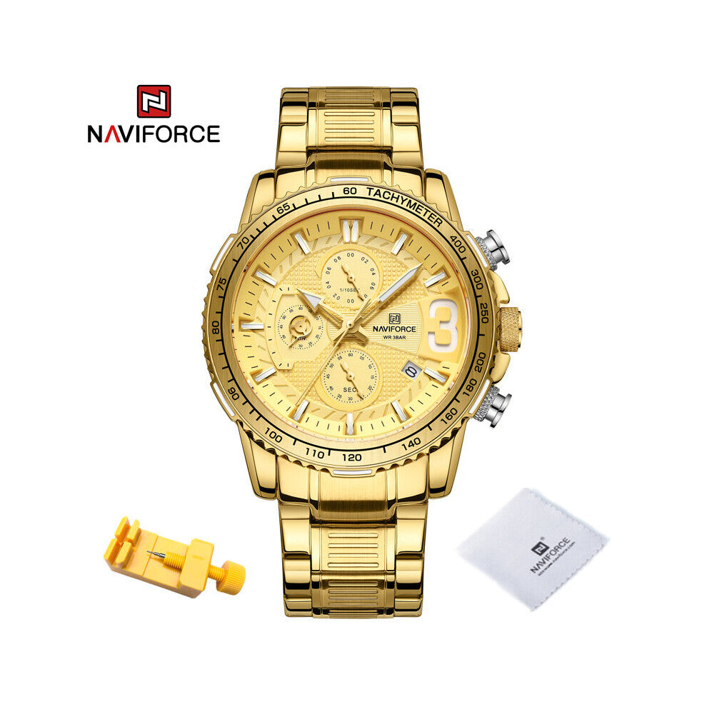 Sports Watches For Men Quartz Multifunction Clock 3ATM Waterproof Military Steel Band Wristwatch Montre Homme