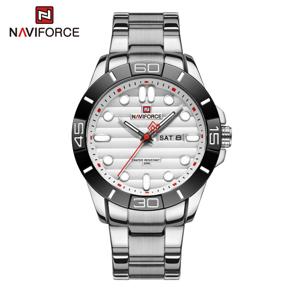 Men's Stainless Steel Quartz Wrist Watches for Male Casual Luminous Water Resistant Sport Watch