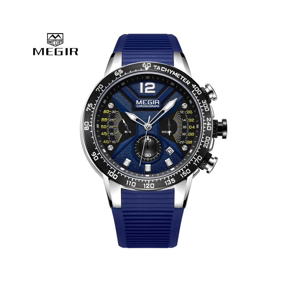 Watch Men Silicone Sport Chronograph Quartz Clock Mens Watches Waterproof Date Military Wrist Watch