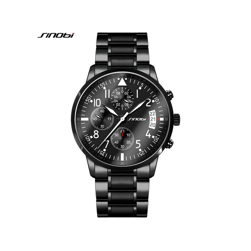 Sports Men's Chronograph Pilots Wrist Watches Steel Watchband Top Males Quartz Clock Man Wristwatch