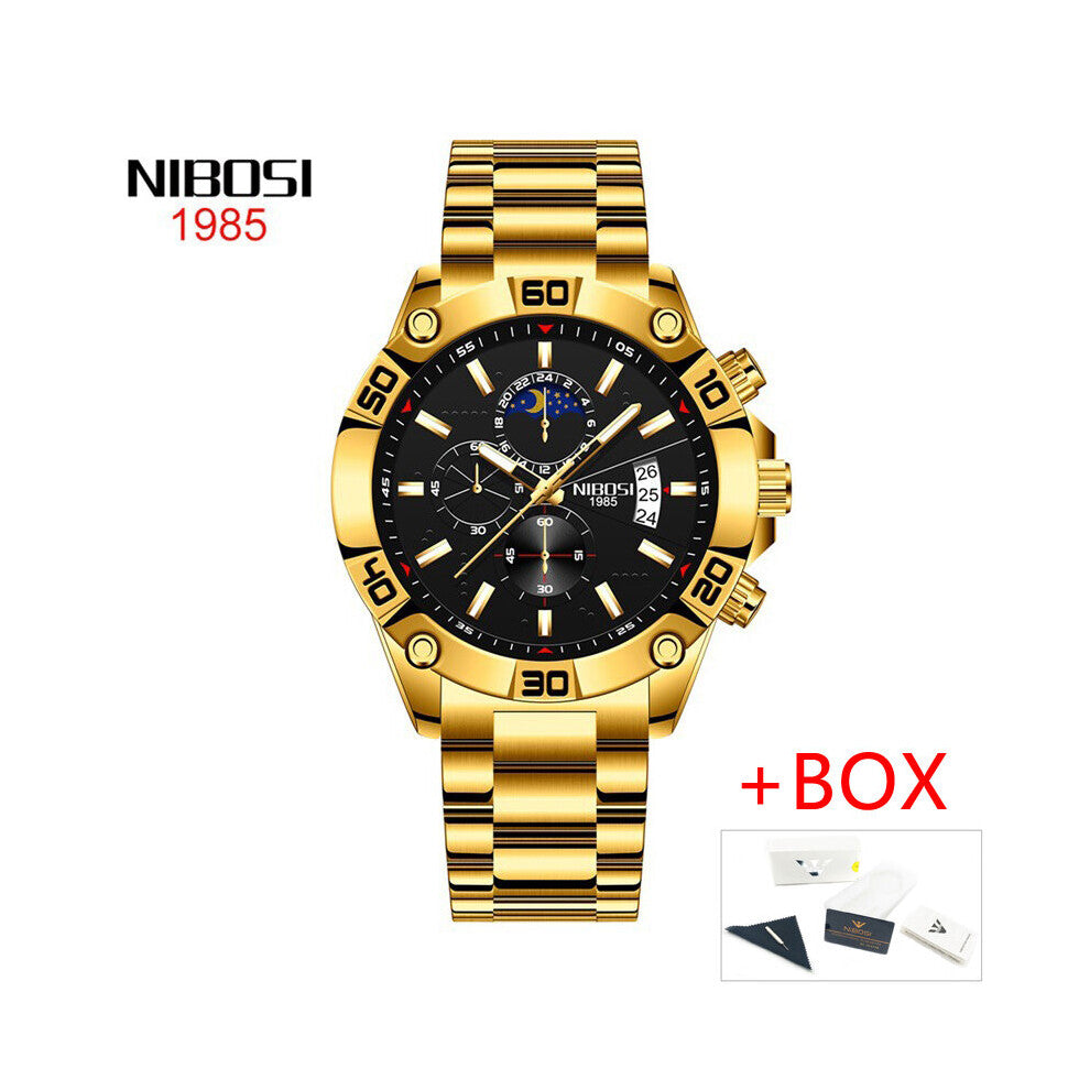Stainless Steel Watch Mens Watches Top Clock Chronograph Quartz Watch Men Relogio Masculino
