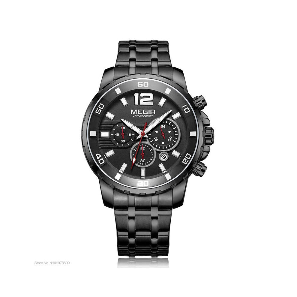 Watches Men Stainless Steel Strap Watch for Man Waterproof Chronograph Wristwatch Luminous Relogio
