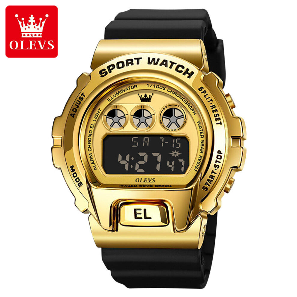 Digital Watch for Men Sports Waterproof Watches Outdoor LED Easy Read Military Wristwatches Silicone Strap Clock