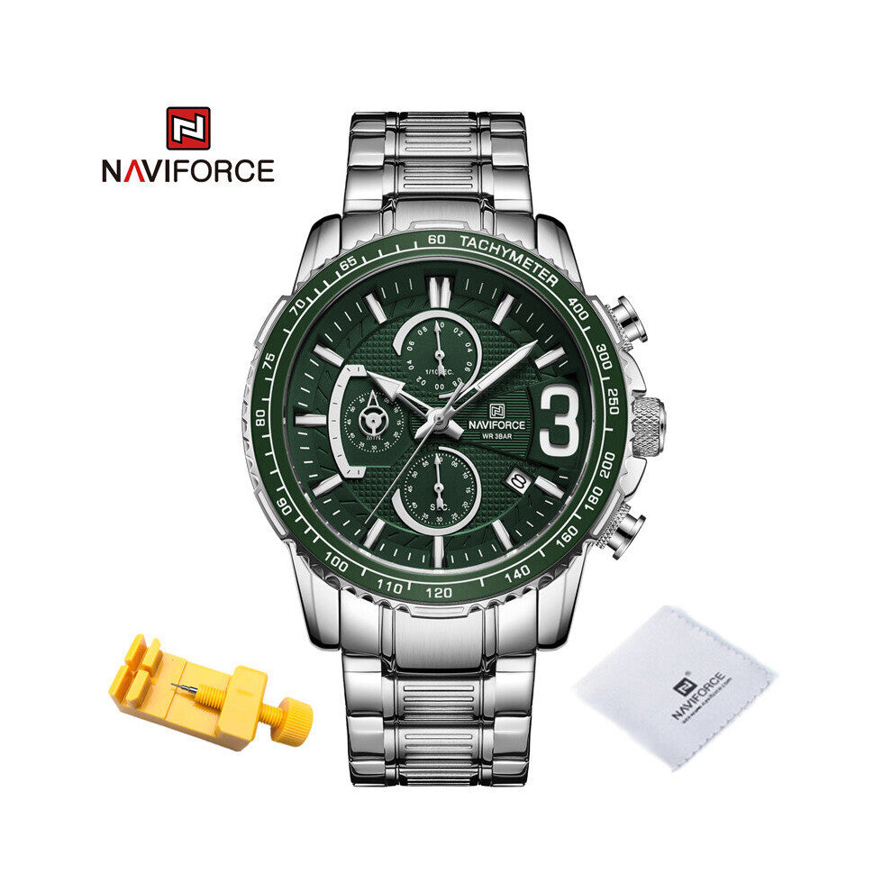 Top Watch for Men Casual Sport Waterproof Chronograph Quartz Clock Steel Strap Watches Relogio Masculino